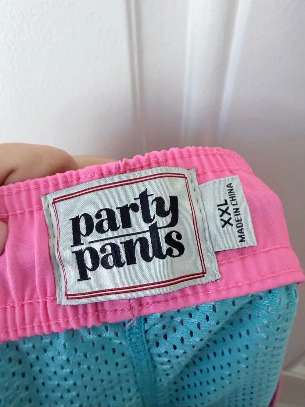 Party Pants size xxl Sharky Swim Shorts pink and Blue Sharks